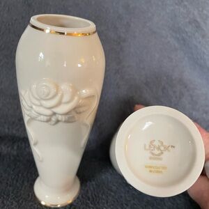 Lenox Ivory Vase with Gold Trim - Set of 2